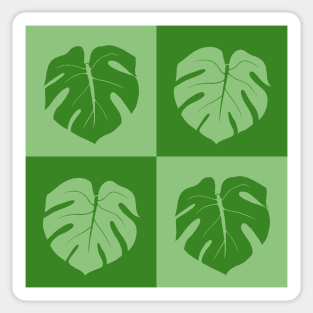 Monstera Checkerboard Sticker